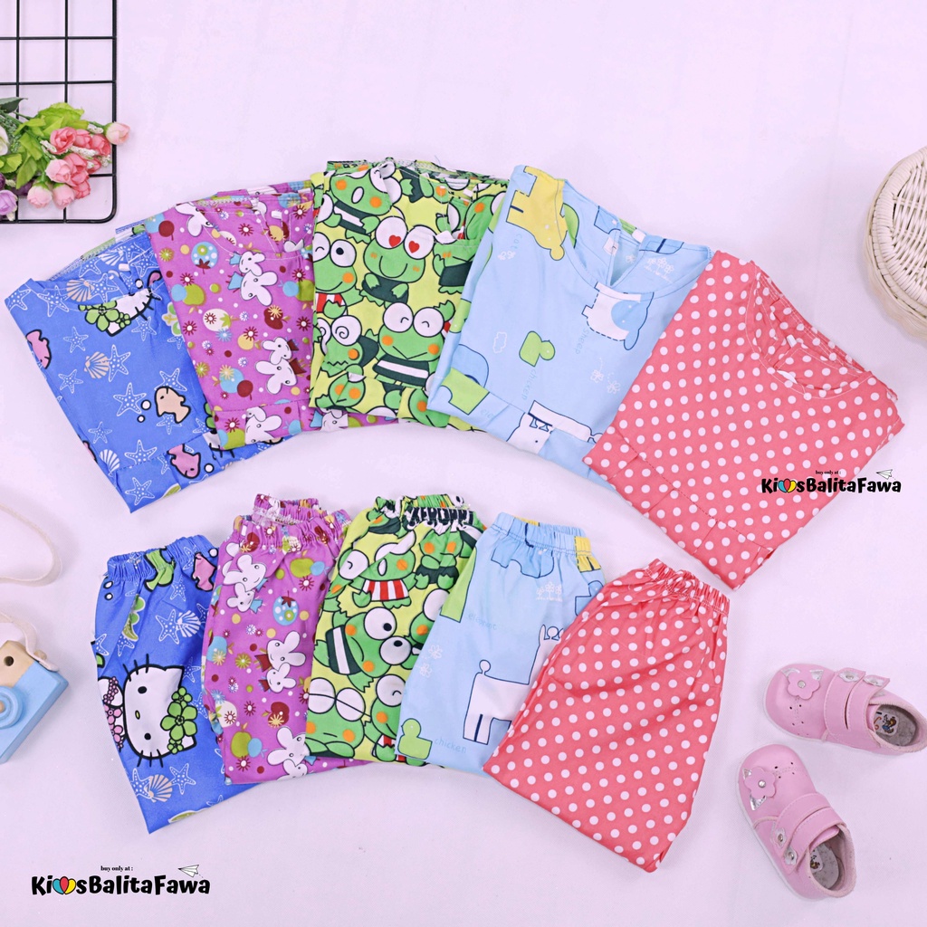 Set Nadhifa 3-5 Tahun / Setelan Baju Kensi Panjang Jogger Anak Perempuan Tidur Import Balita Babycinnamon