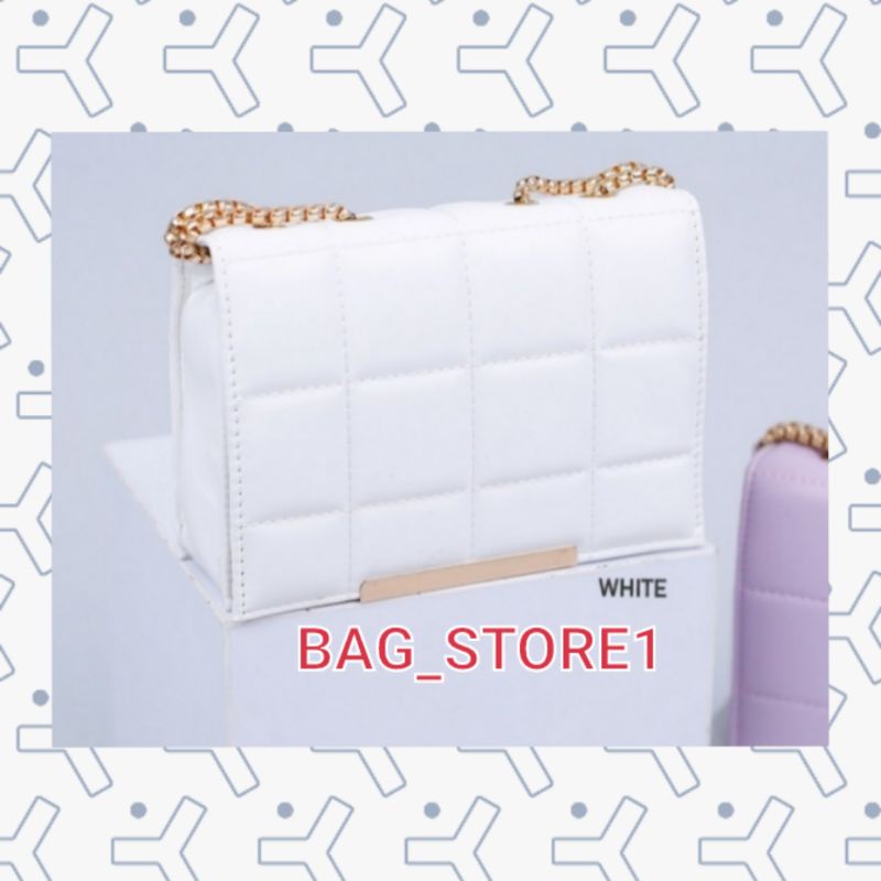 Tas selempang Lucira barel premium gold sling bag wanita rantai ulir