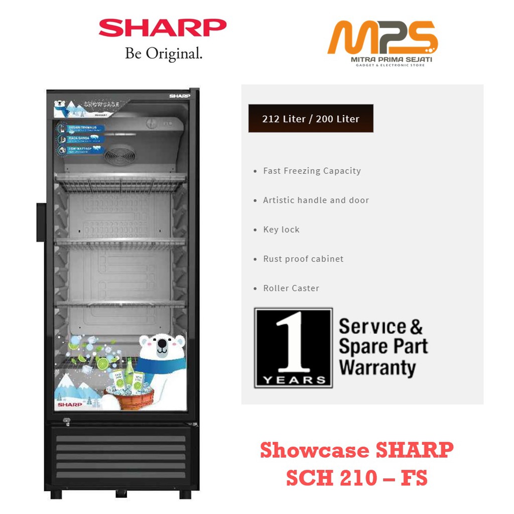 Showcase SHARP SCH 210 FS - 200 Liter