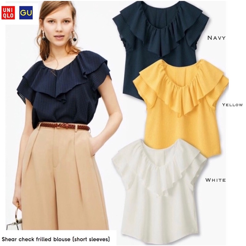 Gu by uniqlo frilled blouse