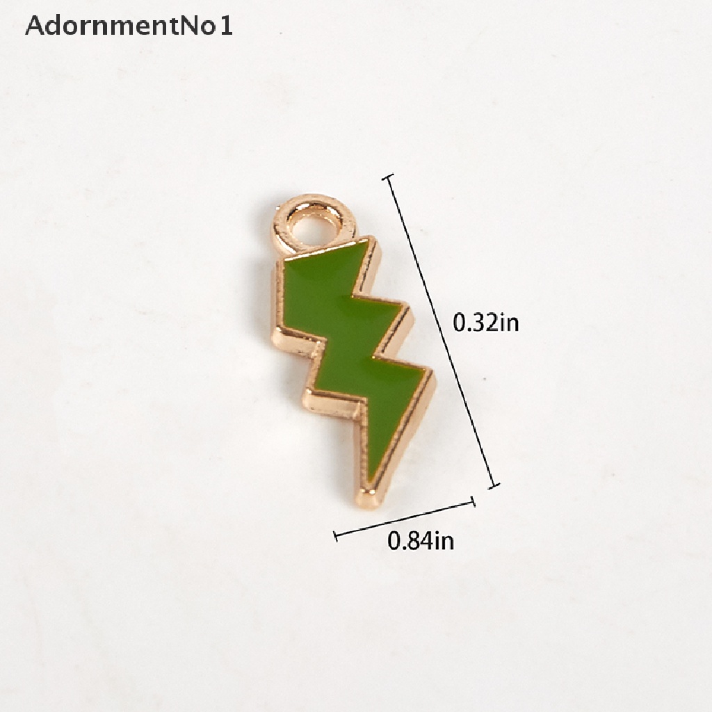 (AdornmentNo1) 10pcs Manik-Manik Enamel Bentuk Petir Untuk Aksesoris Perhiasan DIY