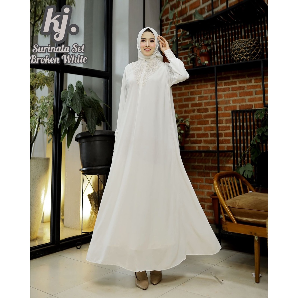 Gamis Ceruti Babydoll Bordir Surinala Set Hijab by Khadijah
