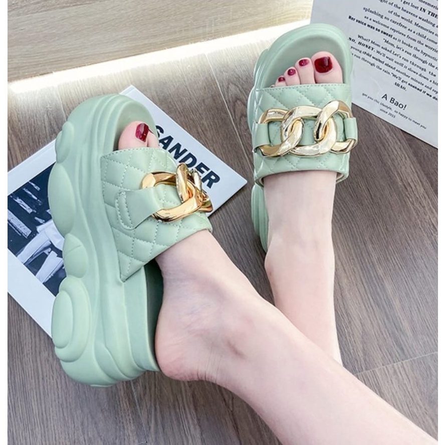 Jessy_Sandal Slip On Wanita Hak Tinggi BM510