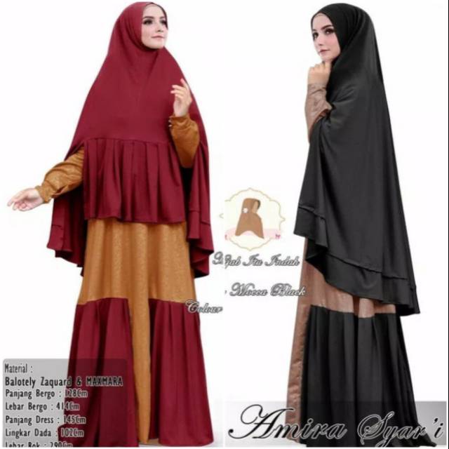 GAMIS SYARI AMIRA / BAJU MUSLIM WANIT / MUSLIM GAMIS / BAJU SYARI