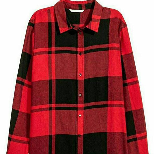 H&M Plaid Shirt Tartan Red