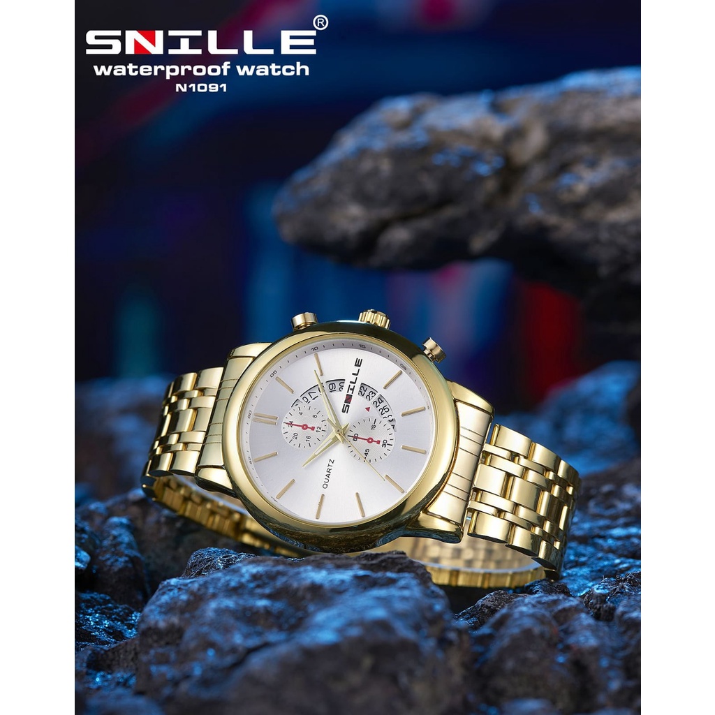 Snille Jam Tangan Rantai Wanita Unisex Original Asli Anti Air Waterproof 1091