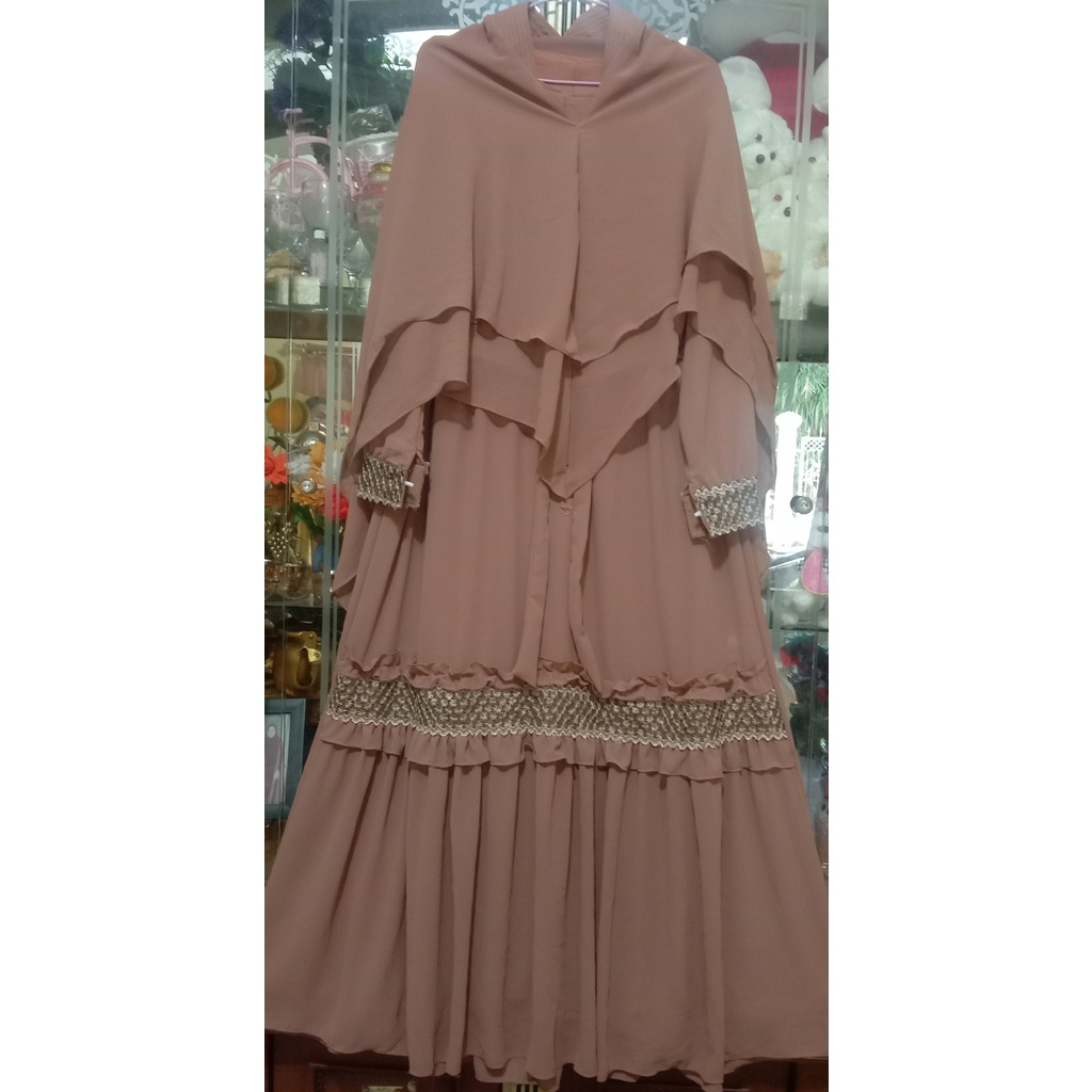 Gamis syar,i cerutti babydoll dewasa  terbaru model Renda besar gold