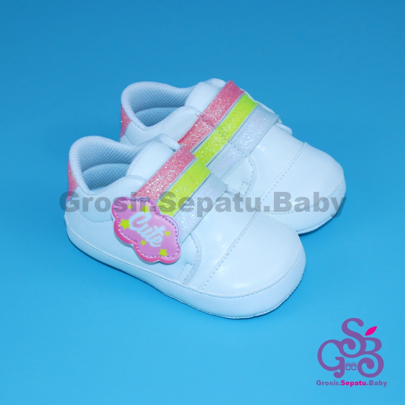 prewalker sepatu bayi perempuan umur 2 - 14 bulan model Cute Rainbow