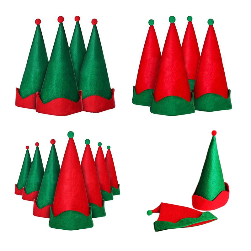 Topi Santa Claus Warna Merah Dan Hijau Untuk Perayaan Halloween
