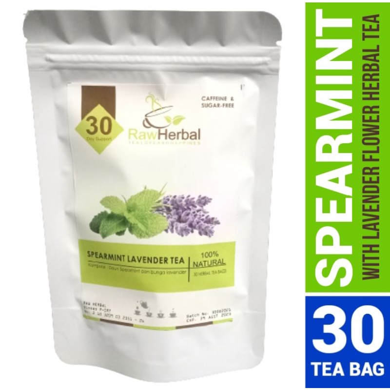 Spearmint Lavender Tea : Teh Daun Spearmint &amp; Bunga Lavender Isi 30 Tea Bag