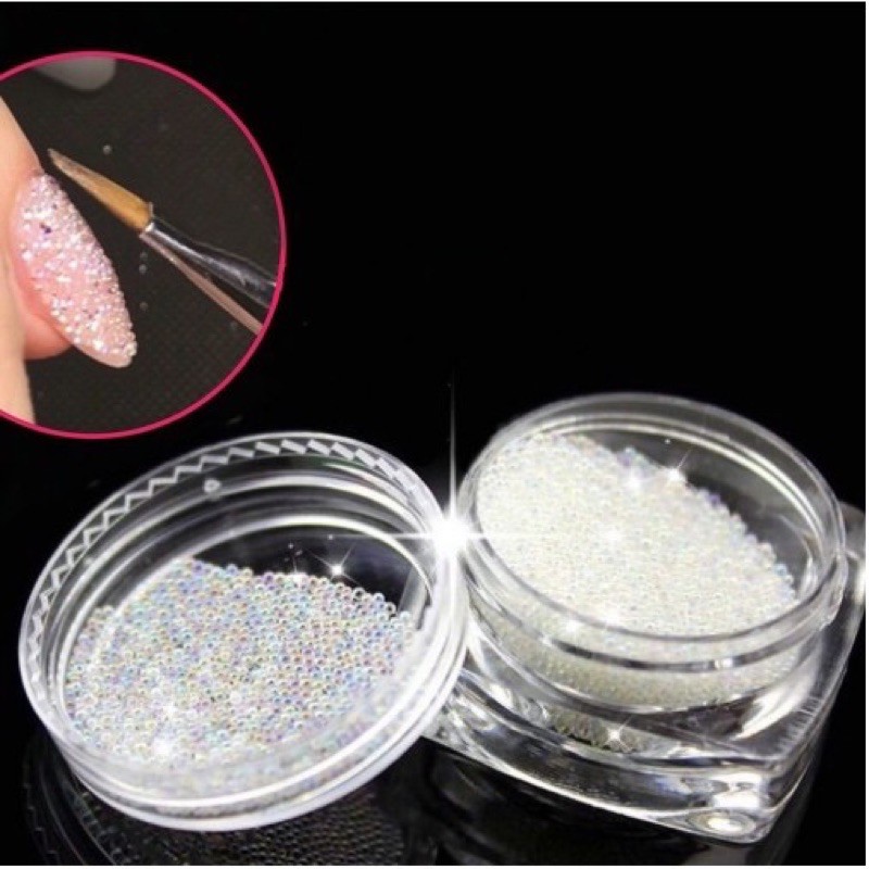 3D bola butiran nail art crystal bead clear 3D micro bead pixie nail