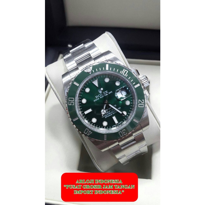New Arrival Jam Tangan Pria Rolex Submariner Hulk Clone Garansi 1th