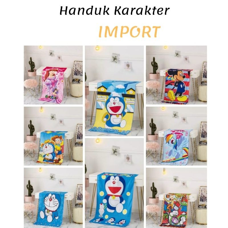 RC Handuk Mandi Karakter Handuk Anak/Handuk Microfiber Import Ukuran Jumbo70x140 Tebal Motif Lengkap