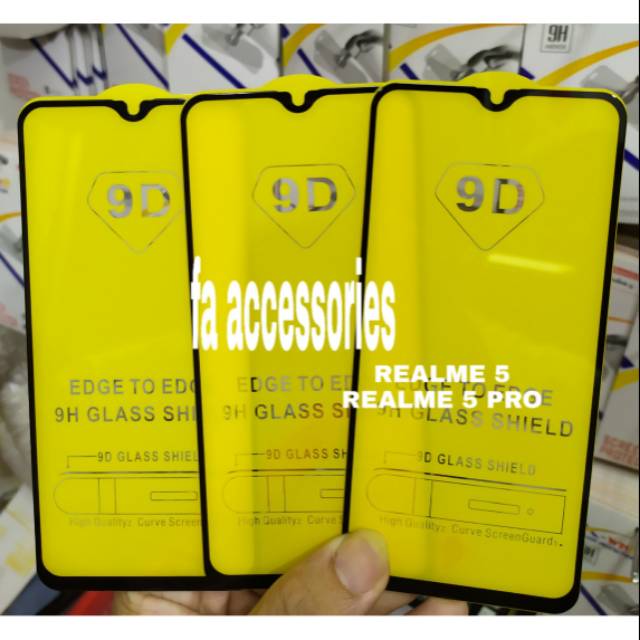 TEMPERED GLASS FULL 5D 9D Realme 5 5s 5i 5PRO 6 6PRO pro s i SCREEN GUARD screen protector