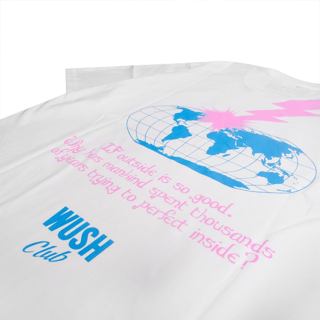 Baju Kaos Distro pria wanita Streetwear Premium Wush Club Outsite Tee