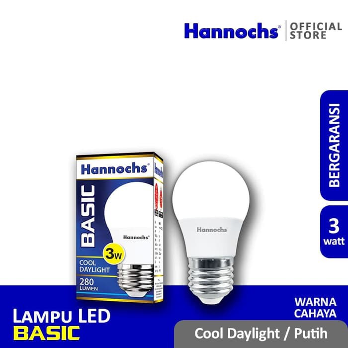 HANNOCHS Lampu Led Basic 3 Watt - Garansi 1 Tahun