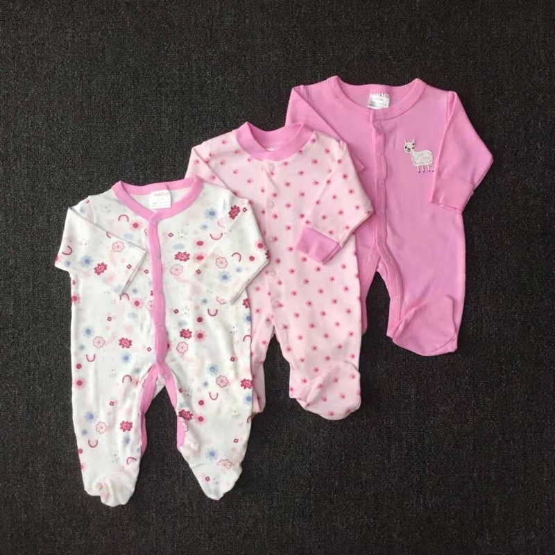 BABY K2 - Sleepsuit baby isi 3 pcs motif flower