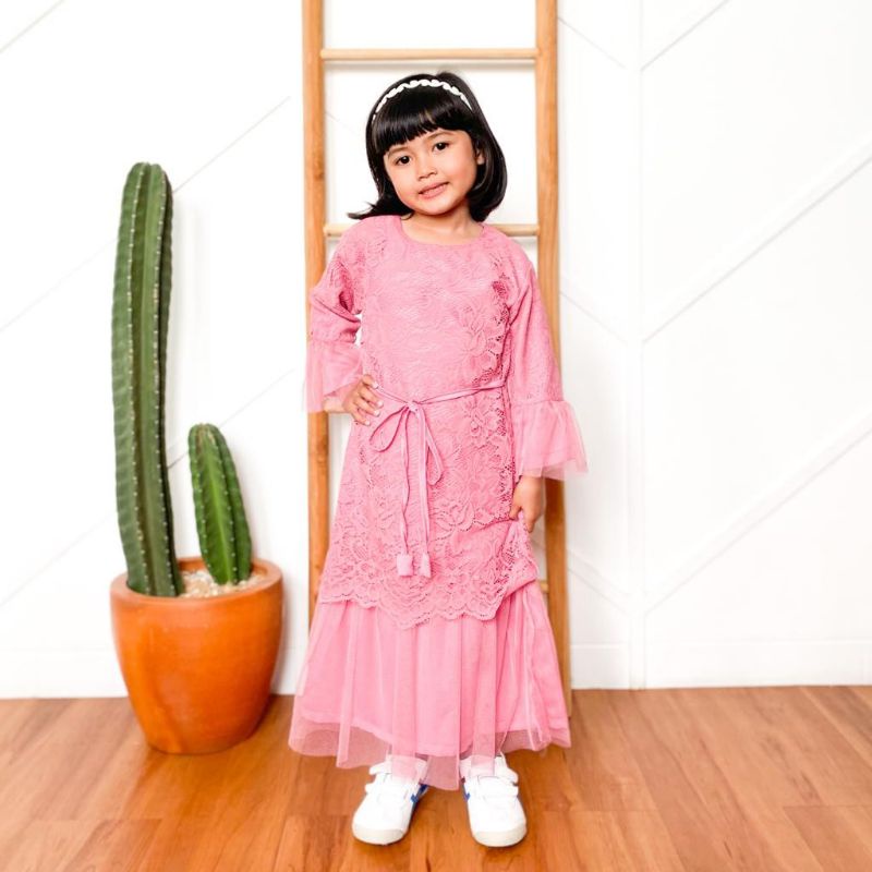 DRESS MUSLIMAH GAMIS BRUKAT BAJU SYARI BRUKAT REMPEL ANAK 3 sampai 12 tahun