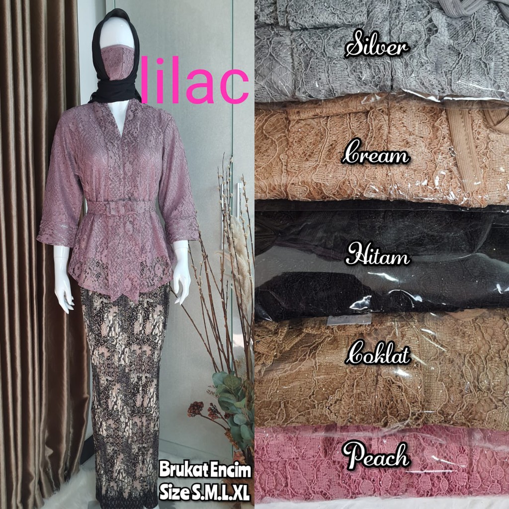 KEBAYA BROKAT KARTINI RESLETING DEPAN FREE MASKER