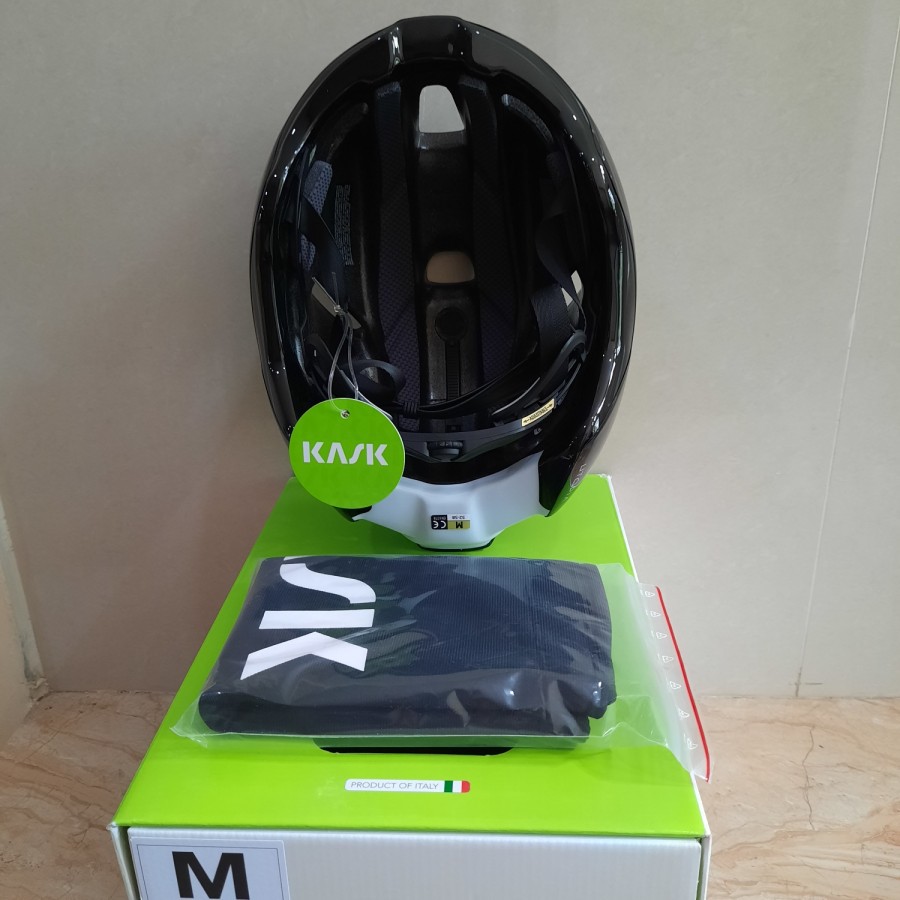 HELM SEPEDA HELMET ORIGINAL KASK UTOPIA BLACK WHITE SIZE M