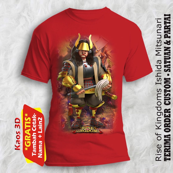 Tshirt Rise of Kingdoms Ishida Mitsunari semua ukuran kualitas cetak 3d gratis cetak tulisan