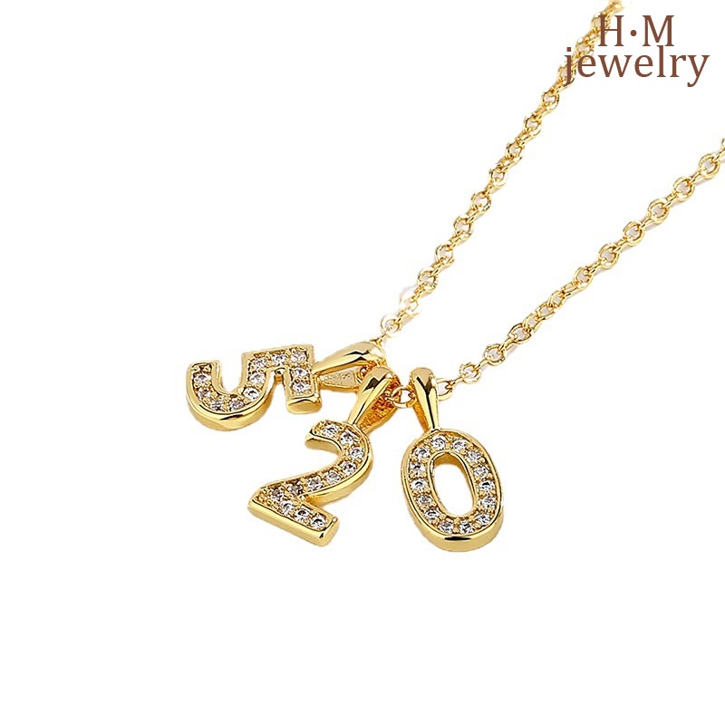 Kalung Rantai Klavikula Bahan S925 Silver Dengan Liontin Digital