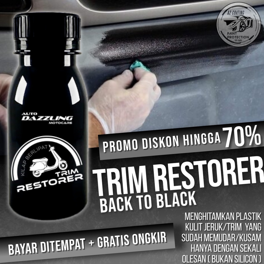 Penghitam Body Motor Permanen Penghitam Dashboard Trim Restorer Semir Body Motor Hitam 60ml