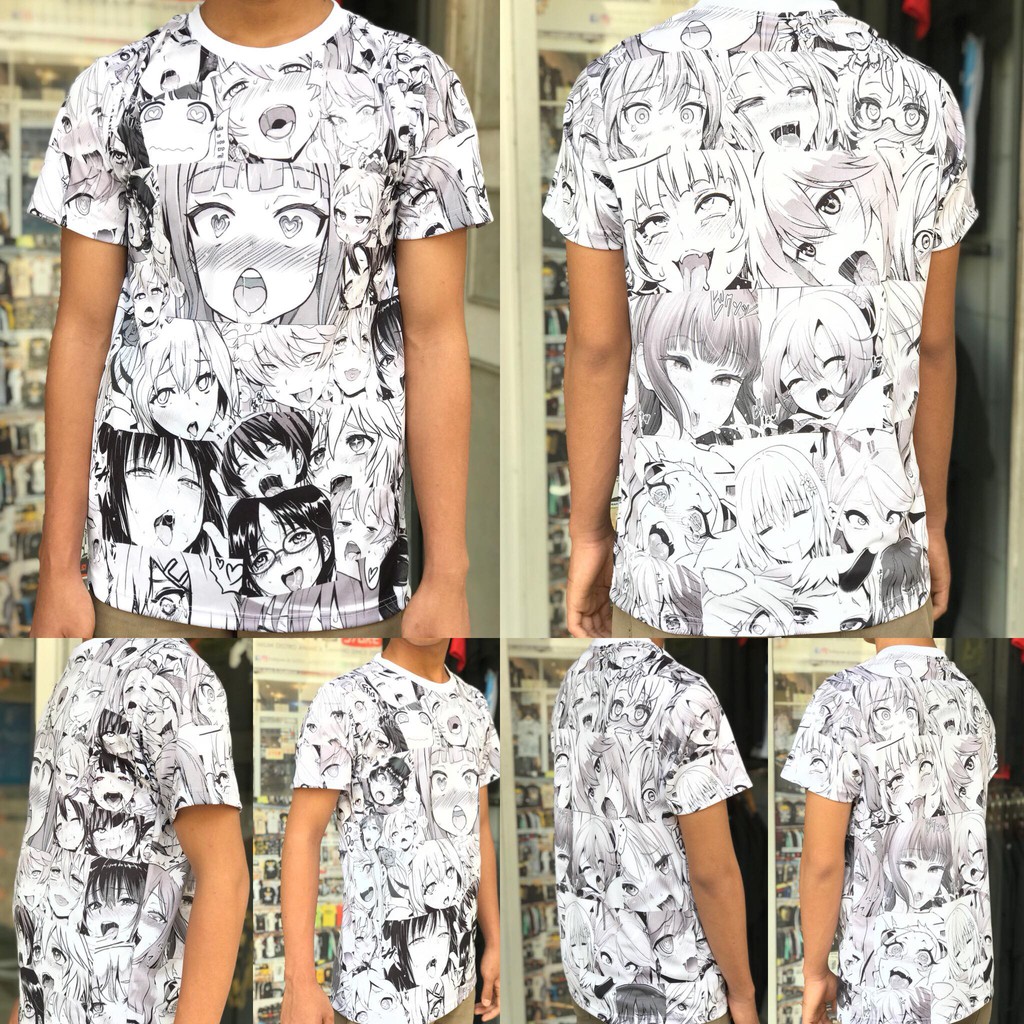 Kaos Ahegao Face Fullprint White