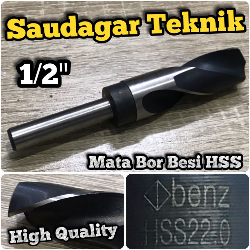 Mata Bor Besi 22mm Untuk Mesin Bor Tangan Reduced Shank 1/2&quot; 22 mm