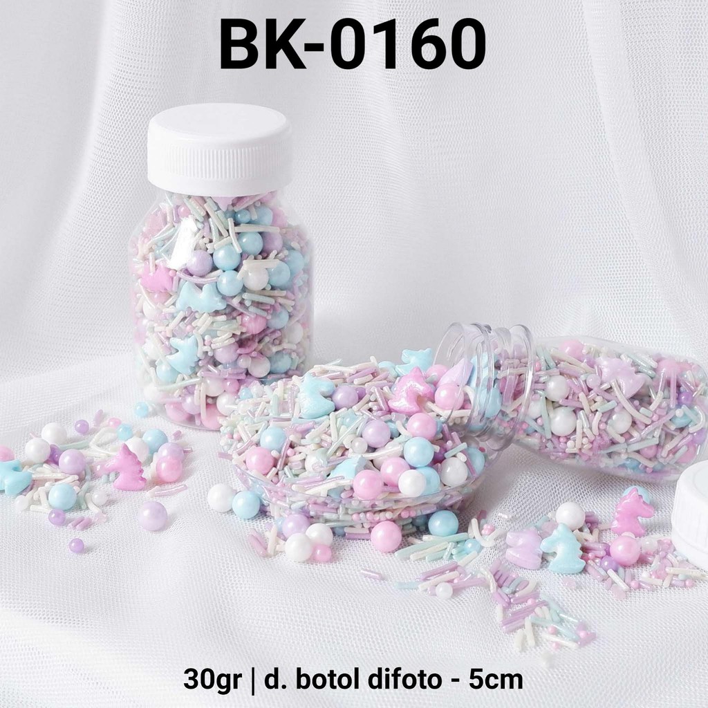 

BK-0160 Sprinkles sprinkle sprinkel 30gr 30 gram unicorn warna pastel yamama baking grosir murah sprinkles cake dekorasi mutiara trimit decoration story sprinklestory sprinklesstory sprinkle story yamama baking