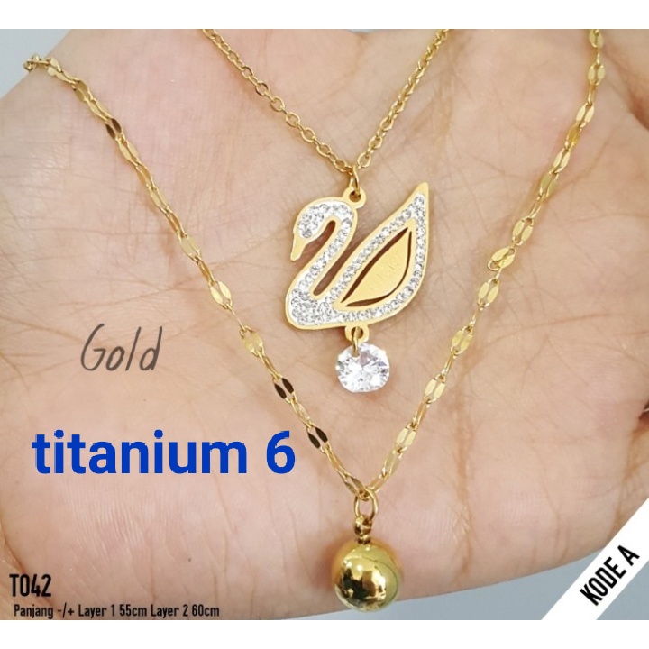 Kalung Titanium Wanita Anti KaBSt Perhiasan Premium