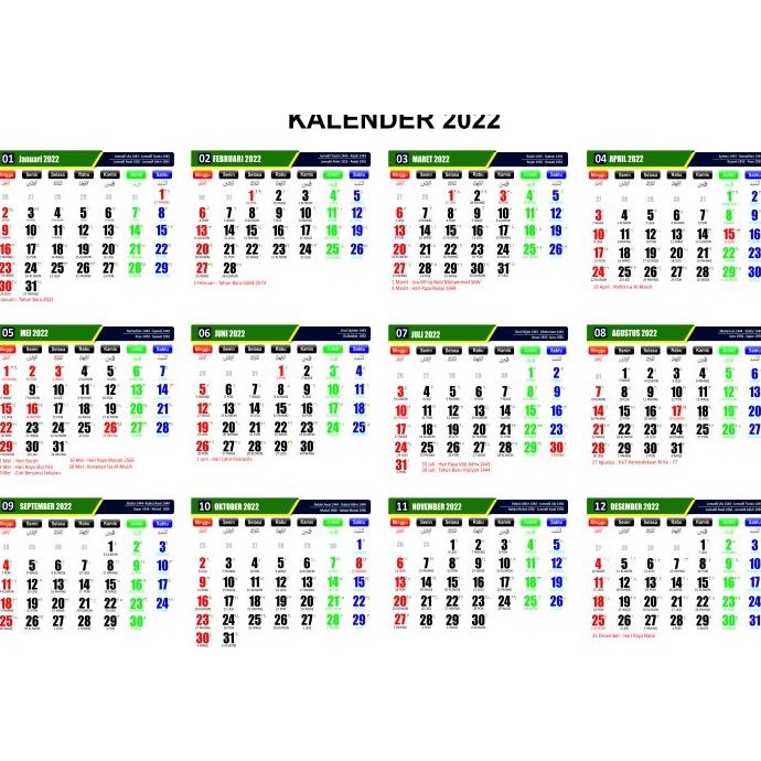 

(:(:(:(] KALENDER 2022 / KALENDER DINDING / KALENDER STIKER A3