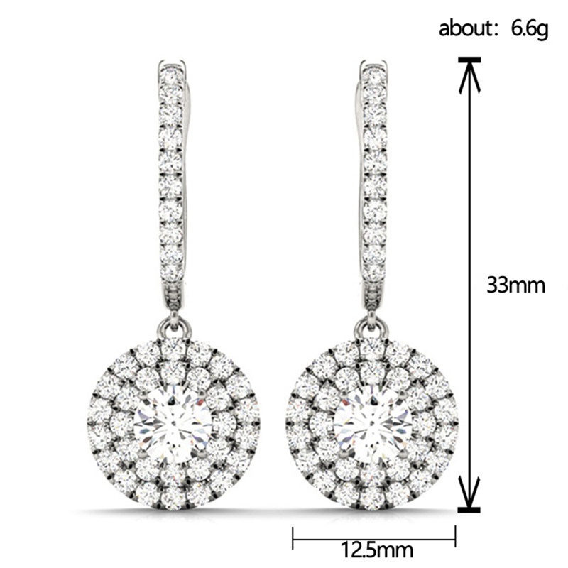 Anting Tusuk Gantung Wanita Hias Cubic Zirconia Gaya Trendy / Simple / Elegan / Klasik Untuk Pernikahan