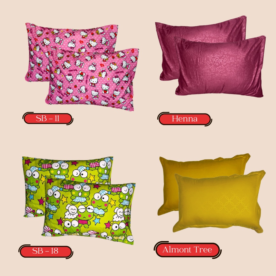 Sarung Bantal Warna Polos Jacquard Embos - Motif Kotak Aesthetic Edisi 2