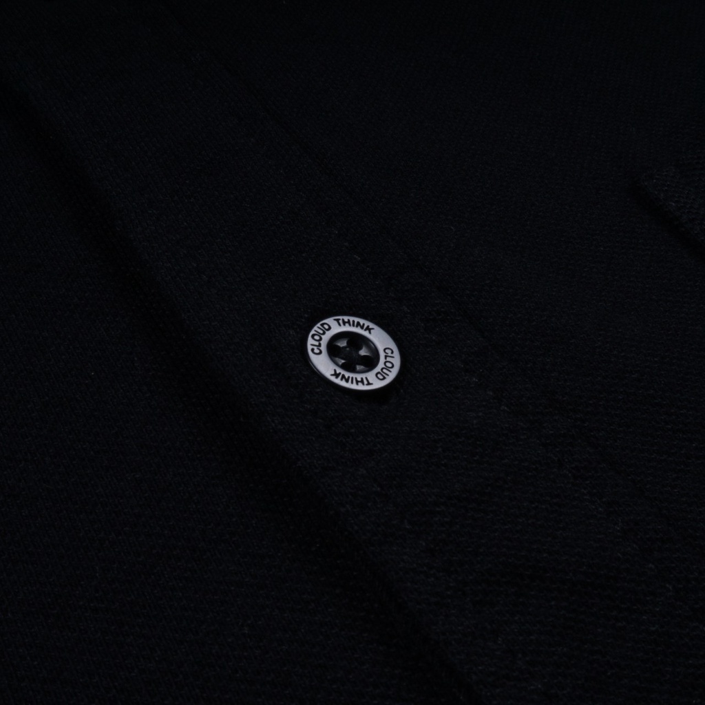 Kemeja Pria Lengan Panjang Hitam |  Black Original Cotton Pique Best Quality