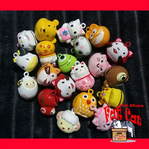 Lonceng kalung karakter kucing anjing lucu