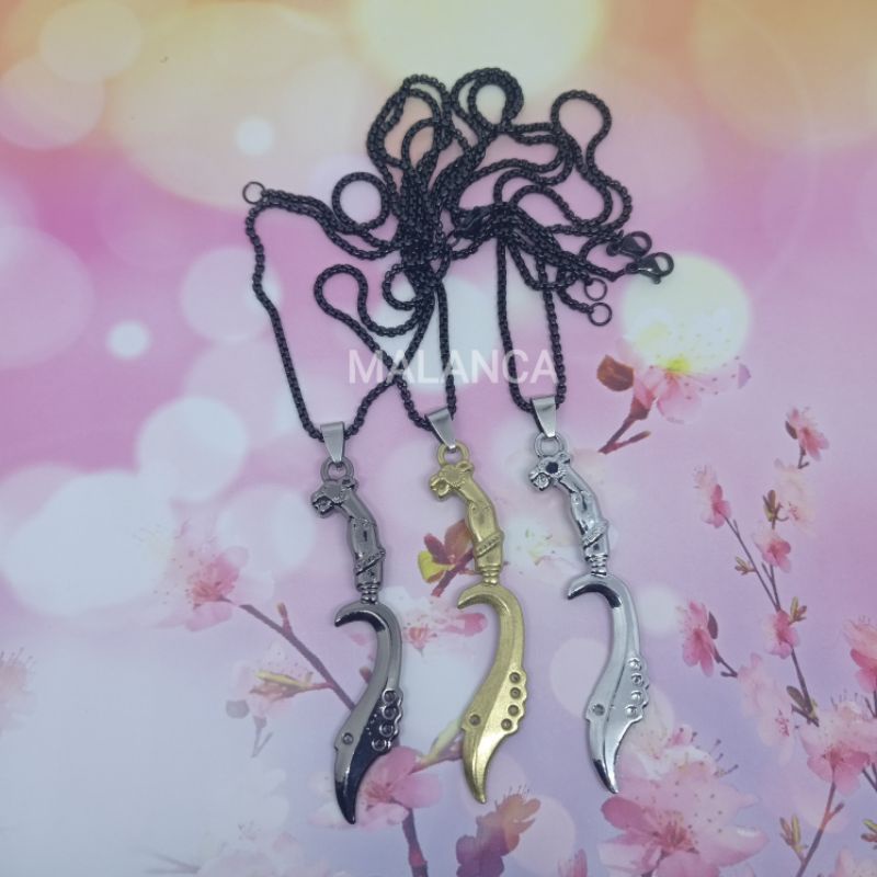 KALUNG TITANIUM ANTI KARAT MODEL ROLO BANDUL KUJANG KEREN / KALUNG PRIA DAN WANITA / MALANCA STORE