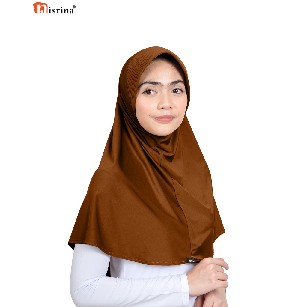 Nisrina Fashion Muslim Jilbab Instan Polos Citra Narurita-Coklat Manis