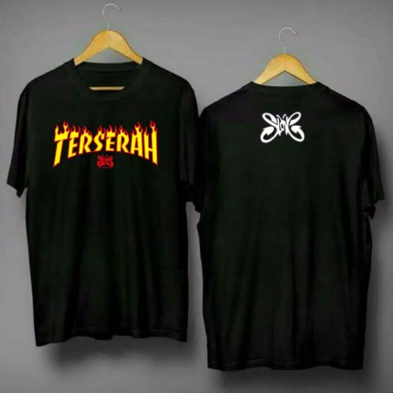 fourfashion Kaos Pria Kaos Distro TERSERAH SLANK Black FN171