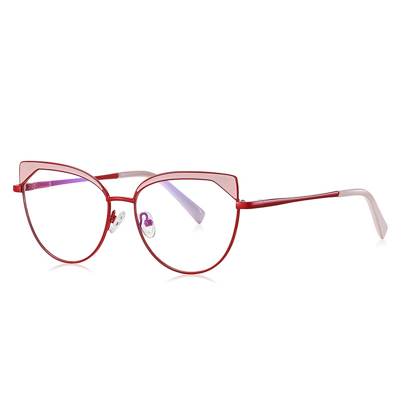 Kacamata Optik Model Mata Kucing Bahan Metal Gaya Inggris Untuk Wanita