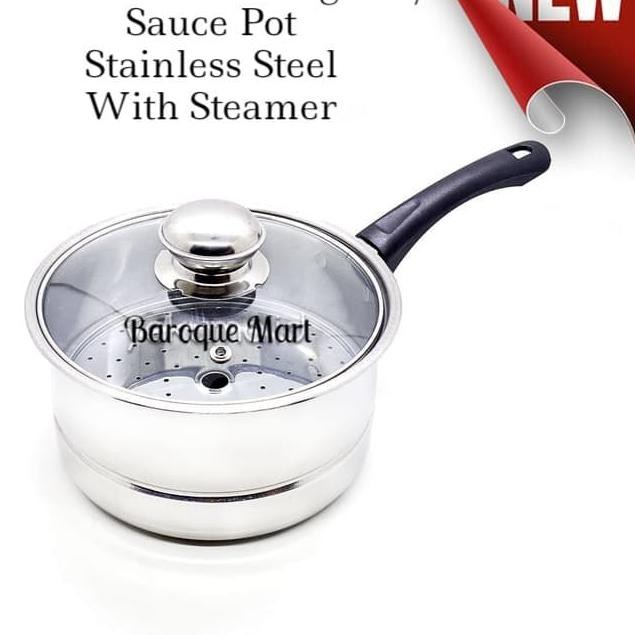 ♣ Panci Kukusan Serbaguna Kecil Steamer Langseng Dandang Stainless 20 Cm ♖