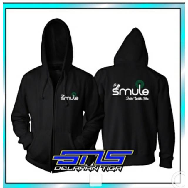 JAKET SWEATER HOODIE ZIPPER SMULE APLIKASI MUSIK ANROID