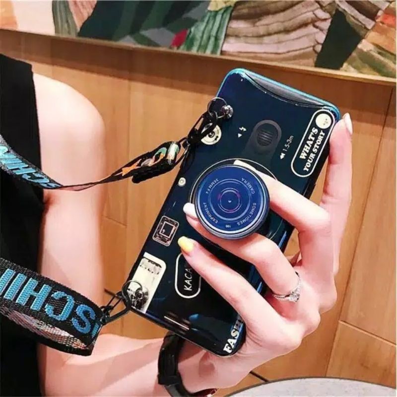 SOFTCASE KAMERA SAMSUNG A11/ M11 + TALI GANTUNGAN Moschino POPSOCKET