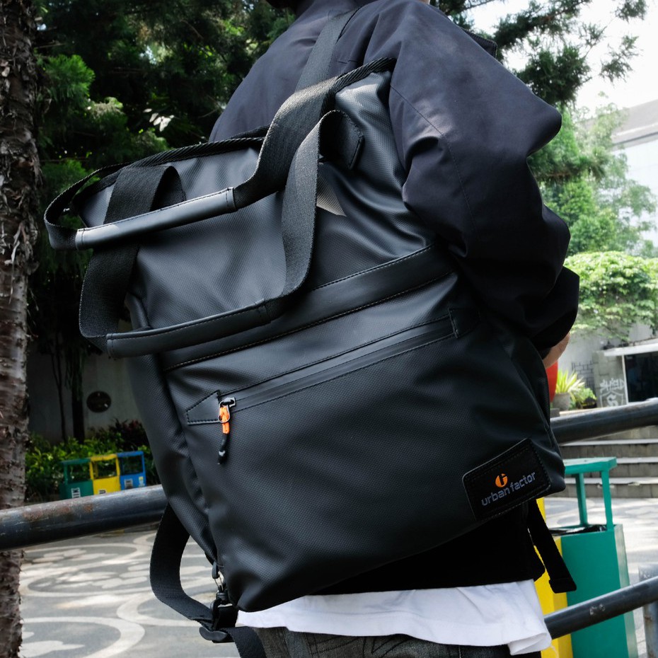 FIRM BLACK |ManNeedMe x URBAN| Tas Ransel Pria Backpack Jinjing Tote Bag ORIGINAL