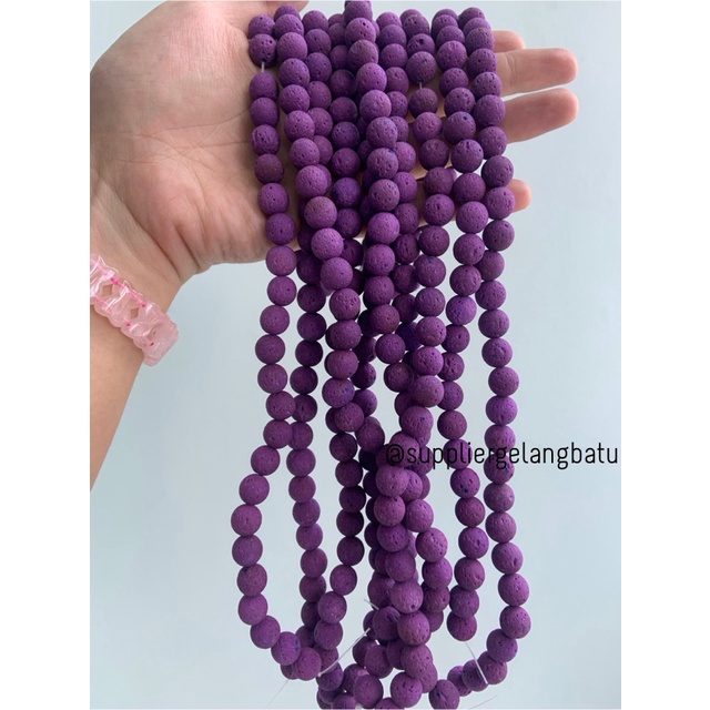renceng PURPLE lava stone UNGU 10mm batu akik merapi larva diffuser