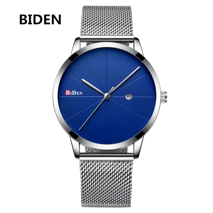 jam tangan Biden pria wanita fahison bisnis sport unisex jam quartz - Biru | WATCHYH