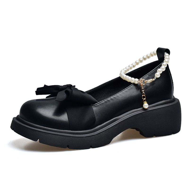 21483 Pearl Loafer Sepatu Docmart Wanita Import-black