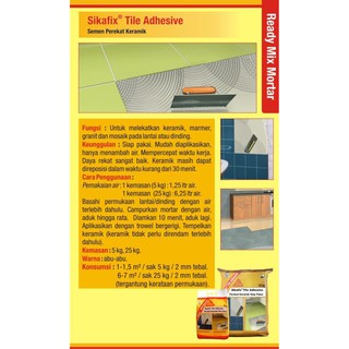 Semen Perekat Keramik SikaFix Tile Adhesive 5kg Shopee 