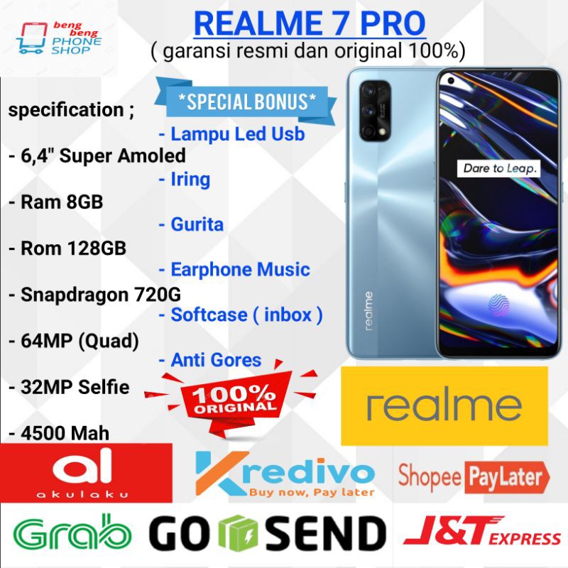REALME 7 PRO NFC RAM 8GB 128GB GARANSI RESMI - BONUS