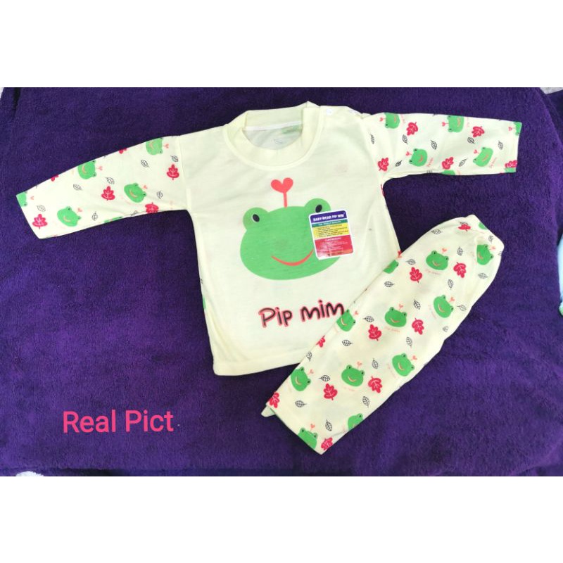 2 Set Setelan Panjang Baju Tidur Bayi 3-6 Bulan Katun Murah / Setelan Piyama Bayi Lengan Panjang Unisex